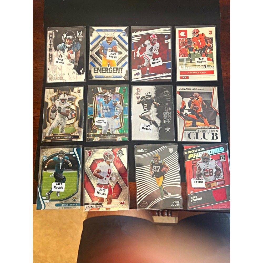 Panini NFL 12 Card Rookie Lot Donruss Prizm Chronicles Select Patch Refractor